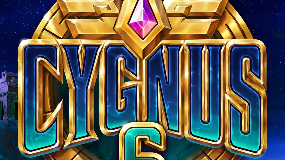 Tampilan visual slot Cygnus 6 dengan latar belakang Machu Picchu dan konstelasi bintang.